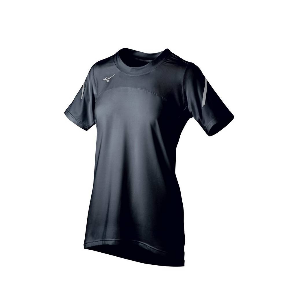 Mizuno Techno VII Short Sleeve Női Mezek Fekete WOL521764